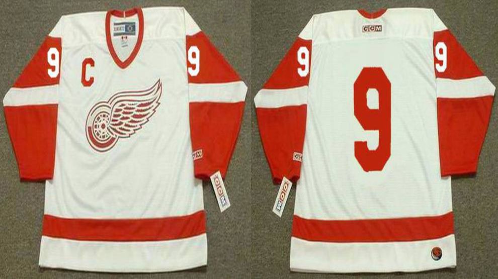 2019 Men Detroit Red Wings 9 No name White CCM NHL jerseys